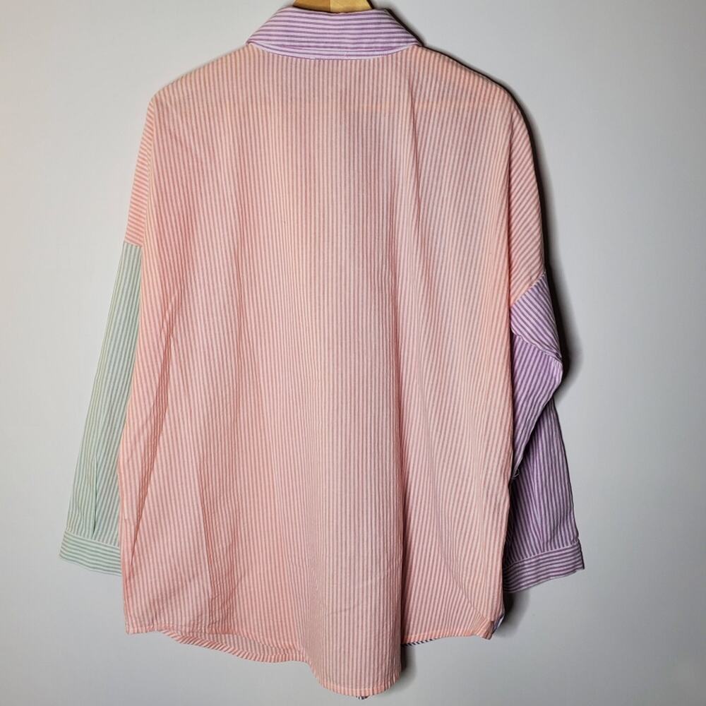Davi & Dani Multi Color Striped Button Down Shirt… - image 3